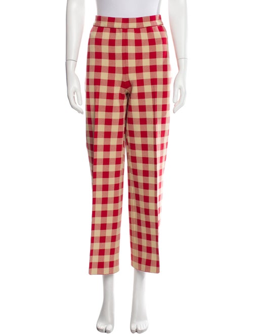 High Sport Plaid Print Wide Leg Pants