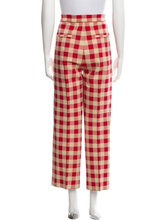 High Sport Plaid Print Wide Leg Pants