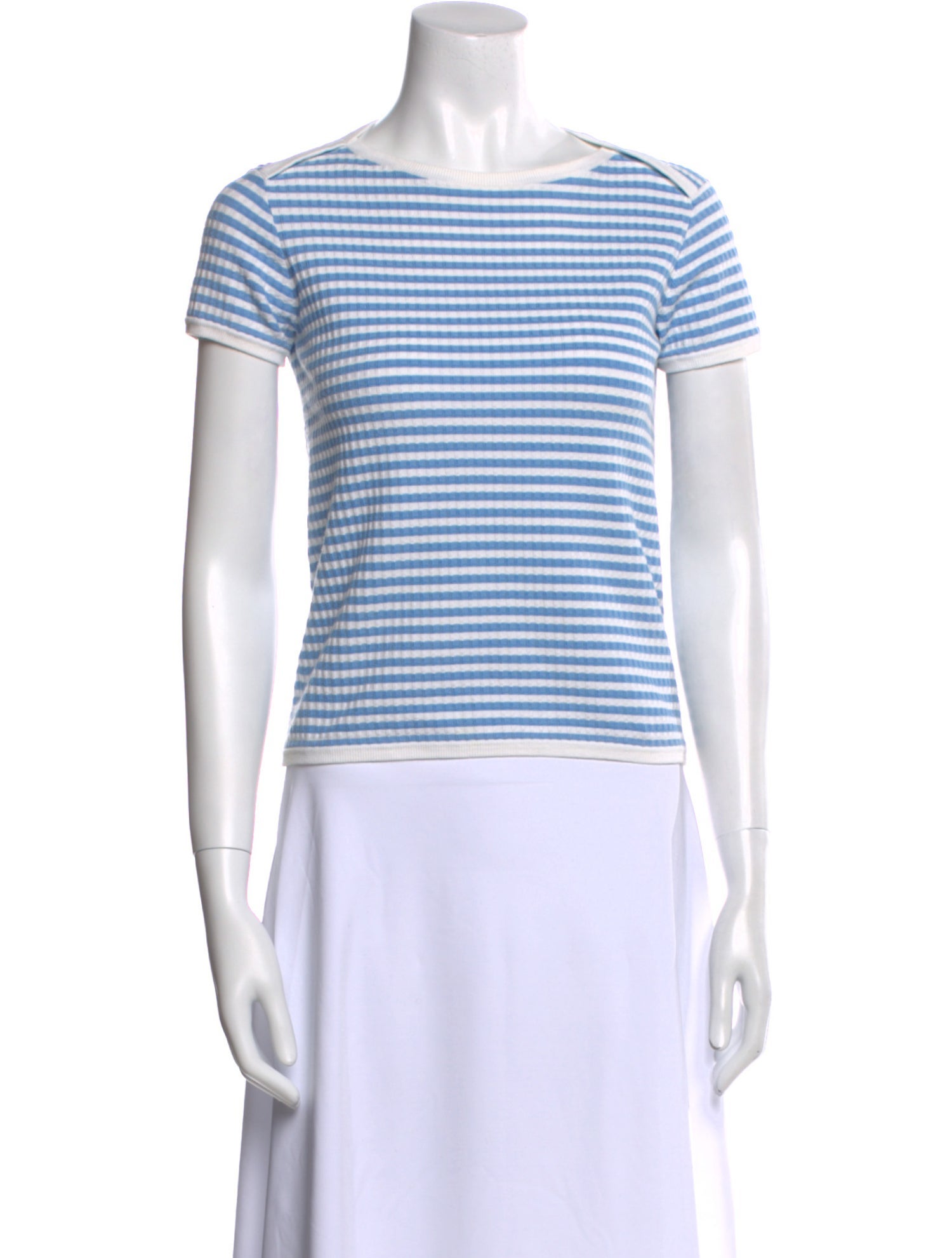 High Sport Striped Bateau Neckline T-Shirt