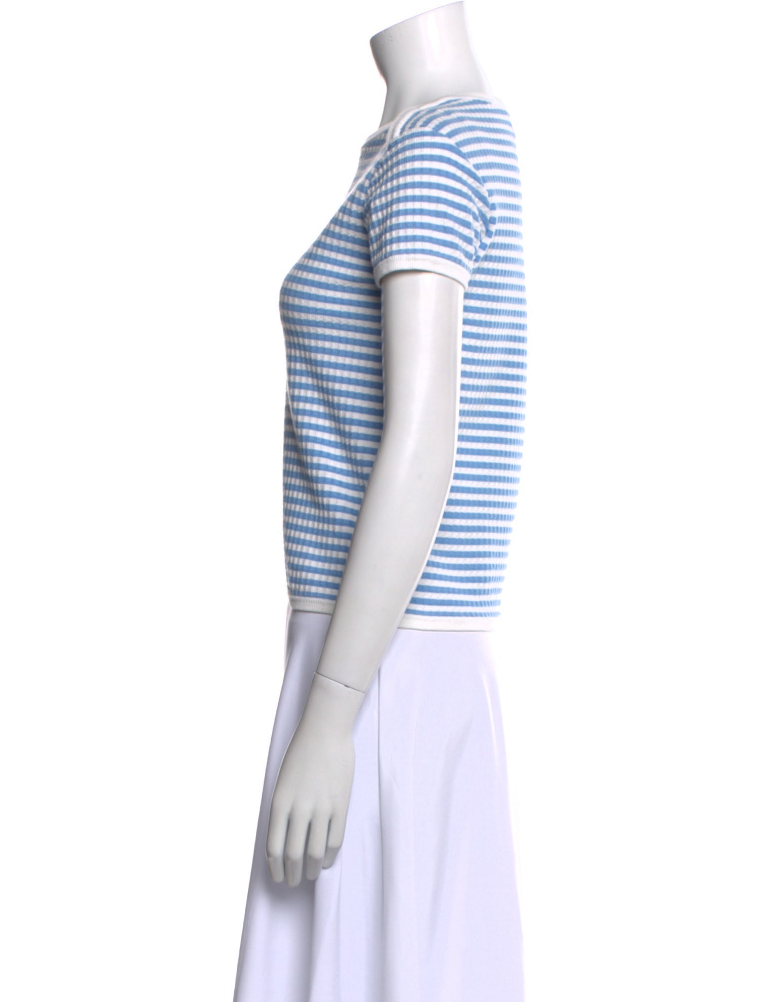 High Sport Striped Bateau Neckline T-Shirt
