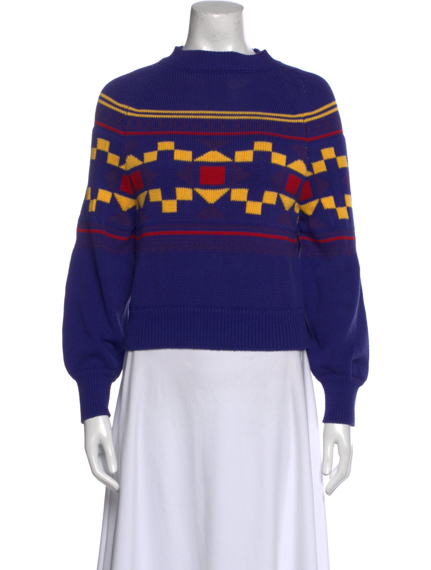 High Sport Striped Mock Neck Sweater