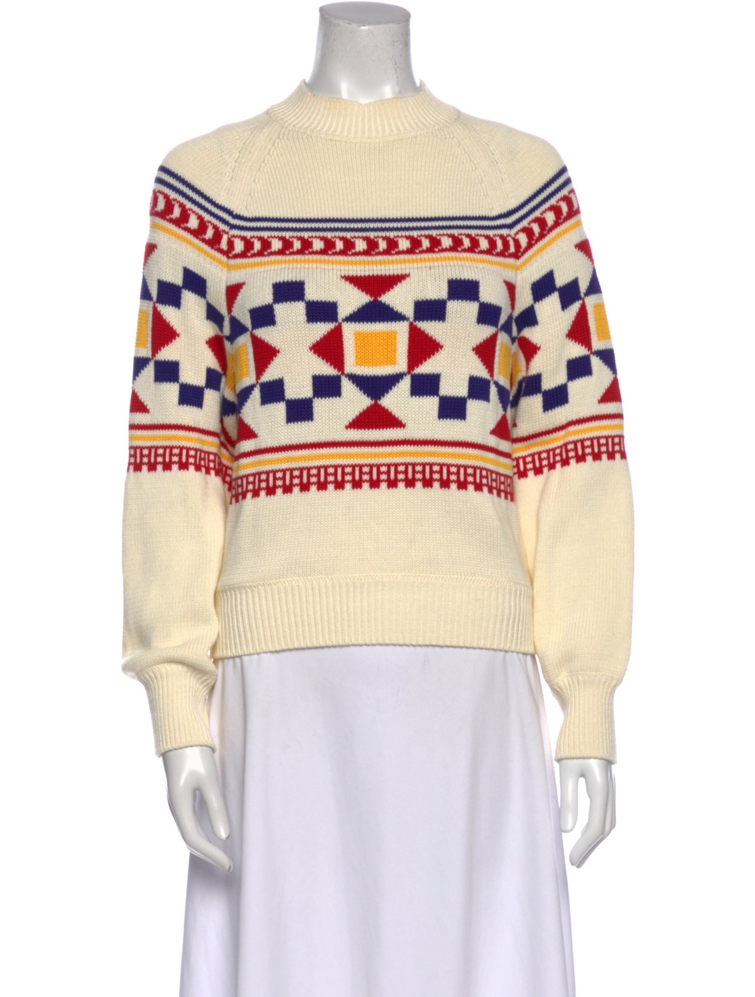 High Sport Striped Mock Neck Sweater