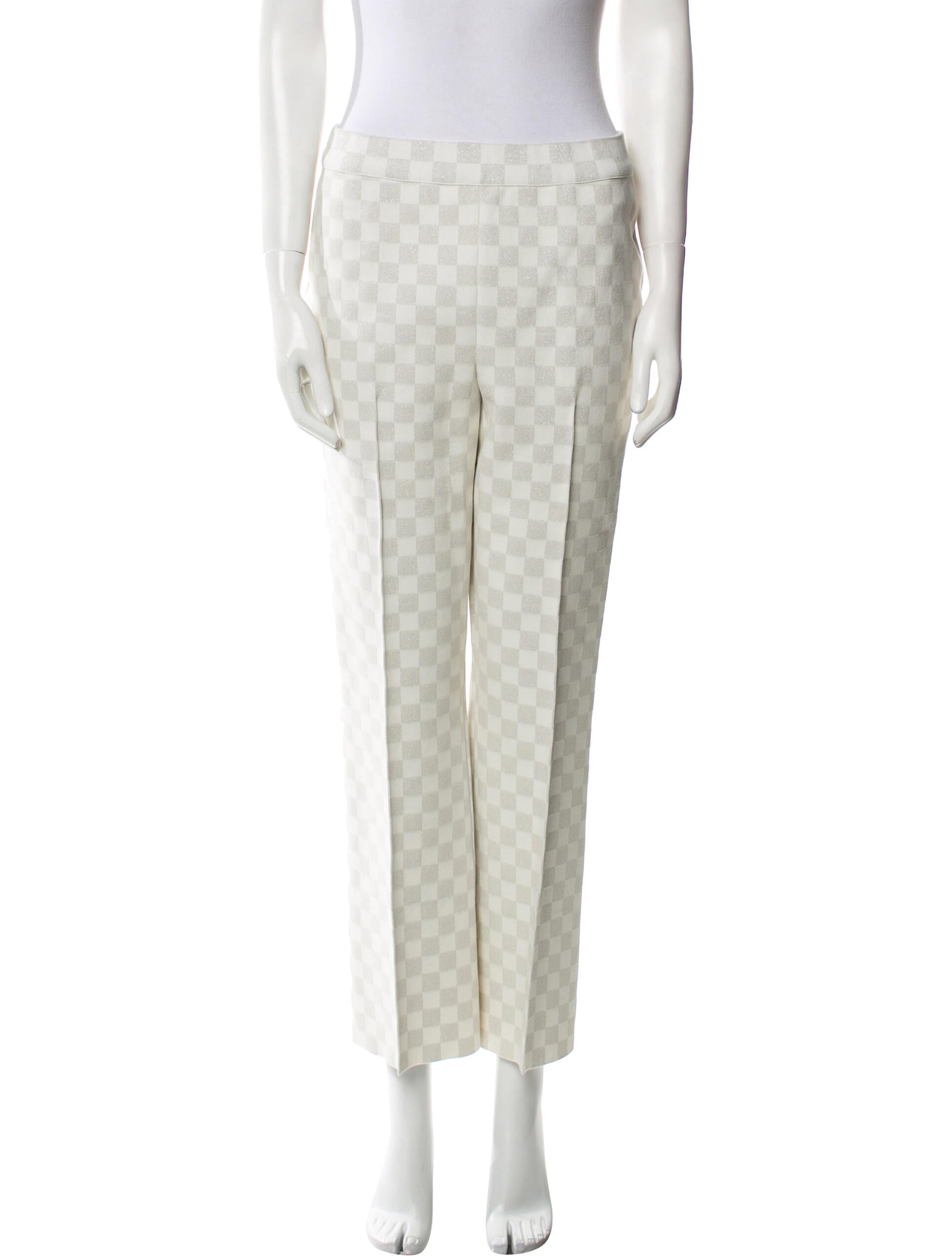 High Sport Plaid Print Wide Leg Pants