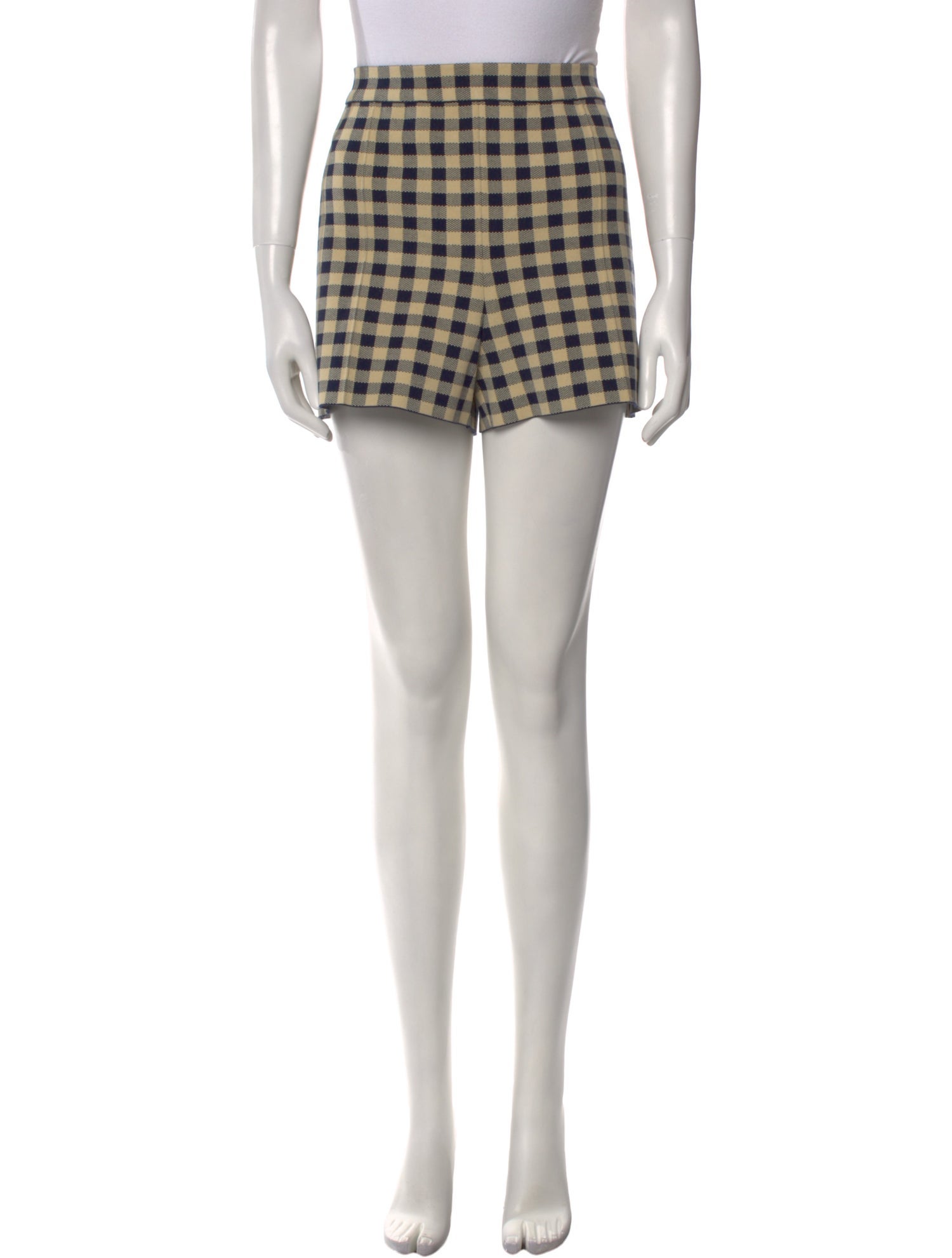 High Sport Plaid Print Mini Shorts