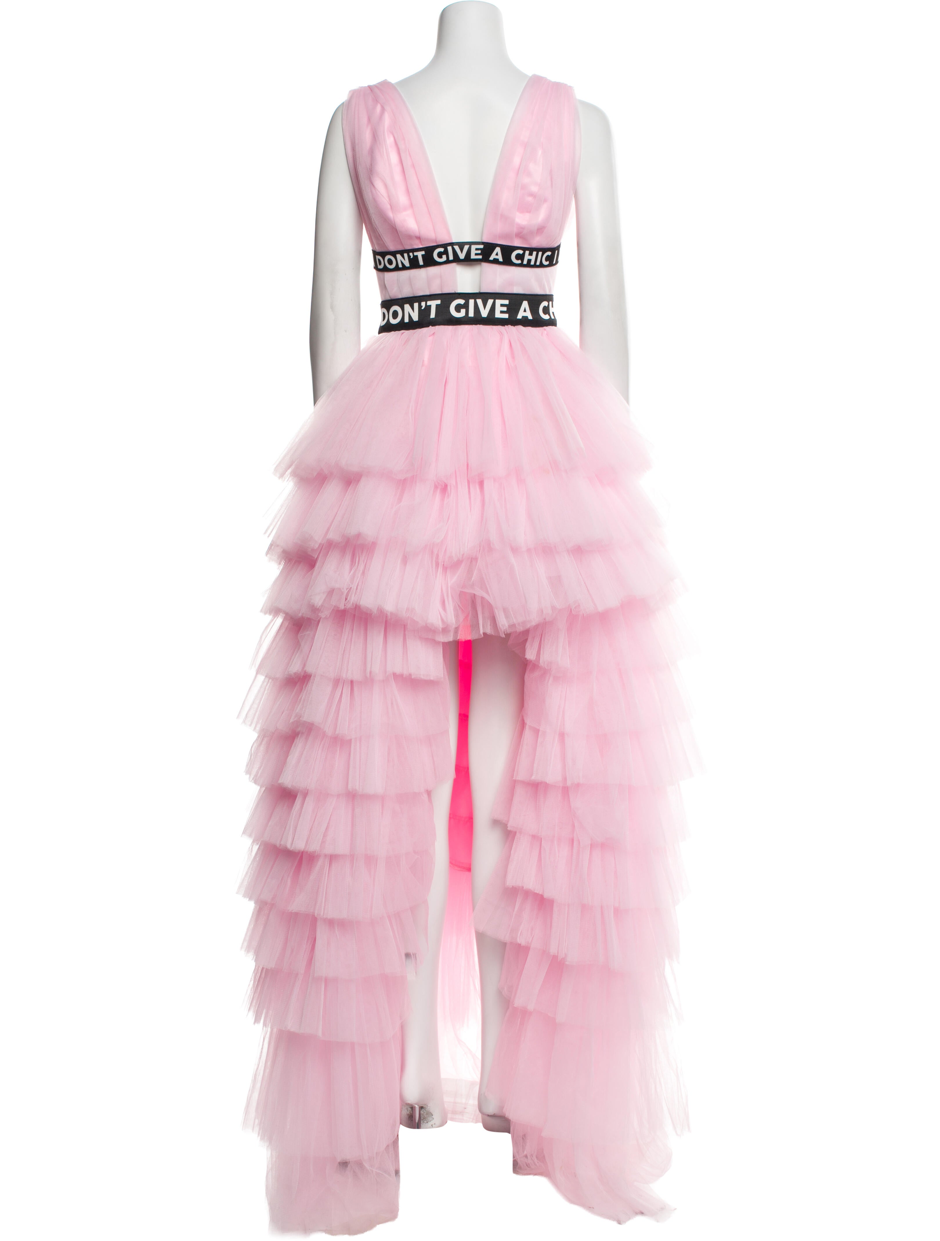 House of Mua Mua Plunge Neckline Long Dress