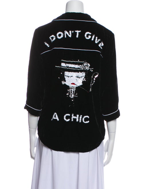 House of Mua Mua Three-Quarter Sleeve Button-Up Top