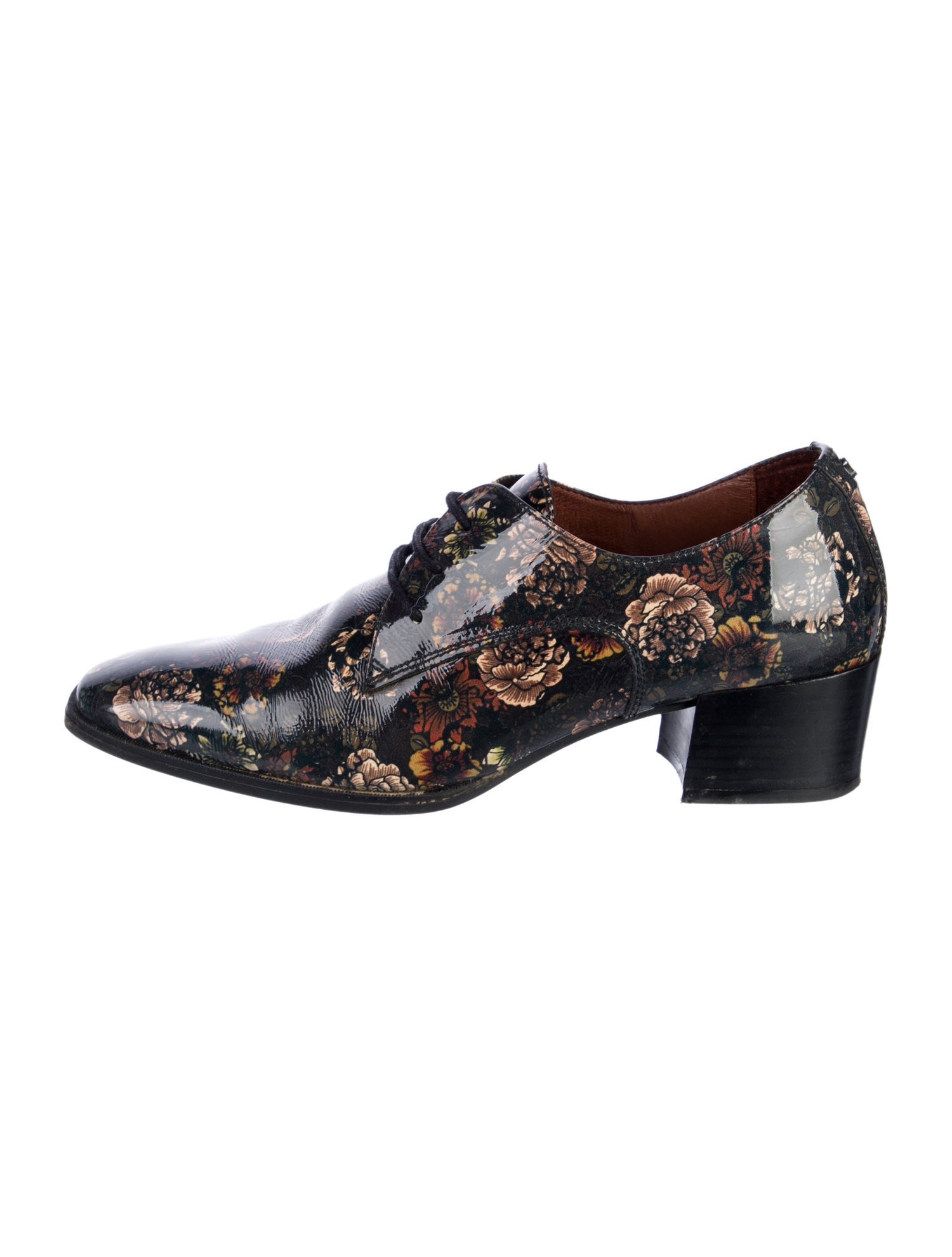 HISPANITAS Patent Leather Floral Print Oxfords