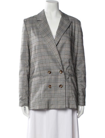 Hutch Jackets Plaid Print Blazer S