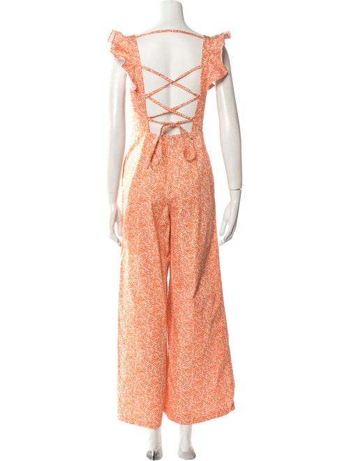 Hutch Floral Print Square Neckline Jumpsuit