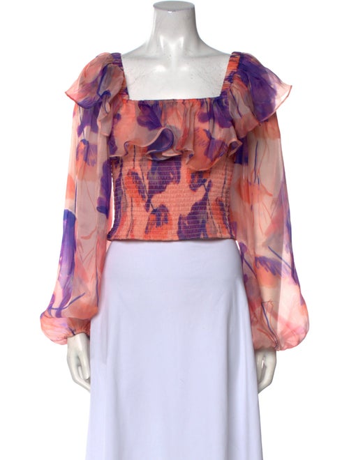 Hutch Printed Square Neckline Crop Top