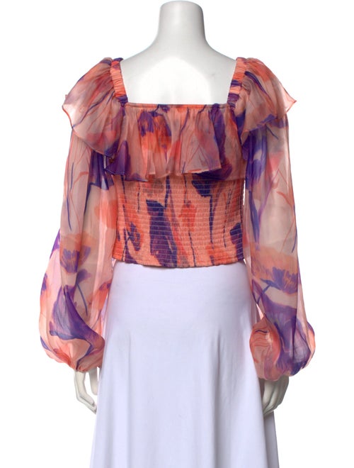 Hutch Printed Square Neckline Crop Top