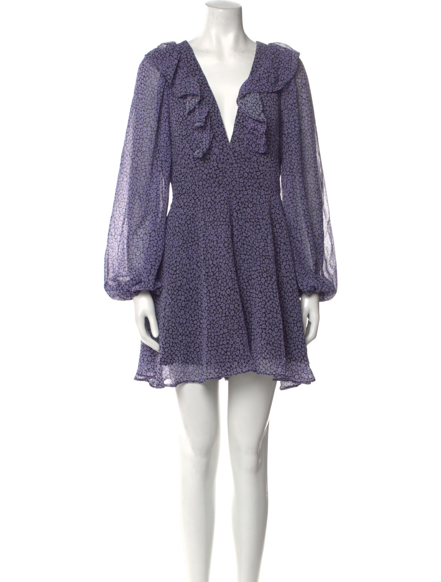 Hutch Floral Print Plunge Neckline Romper