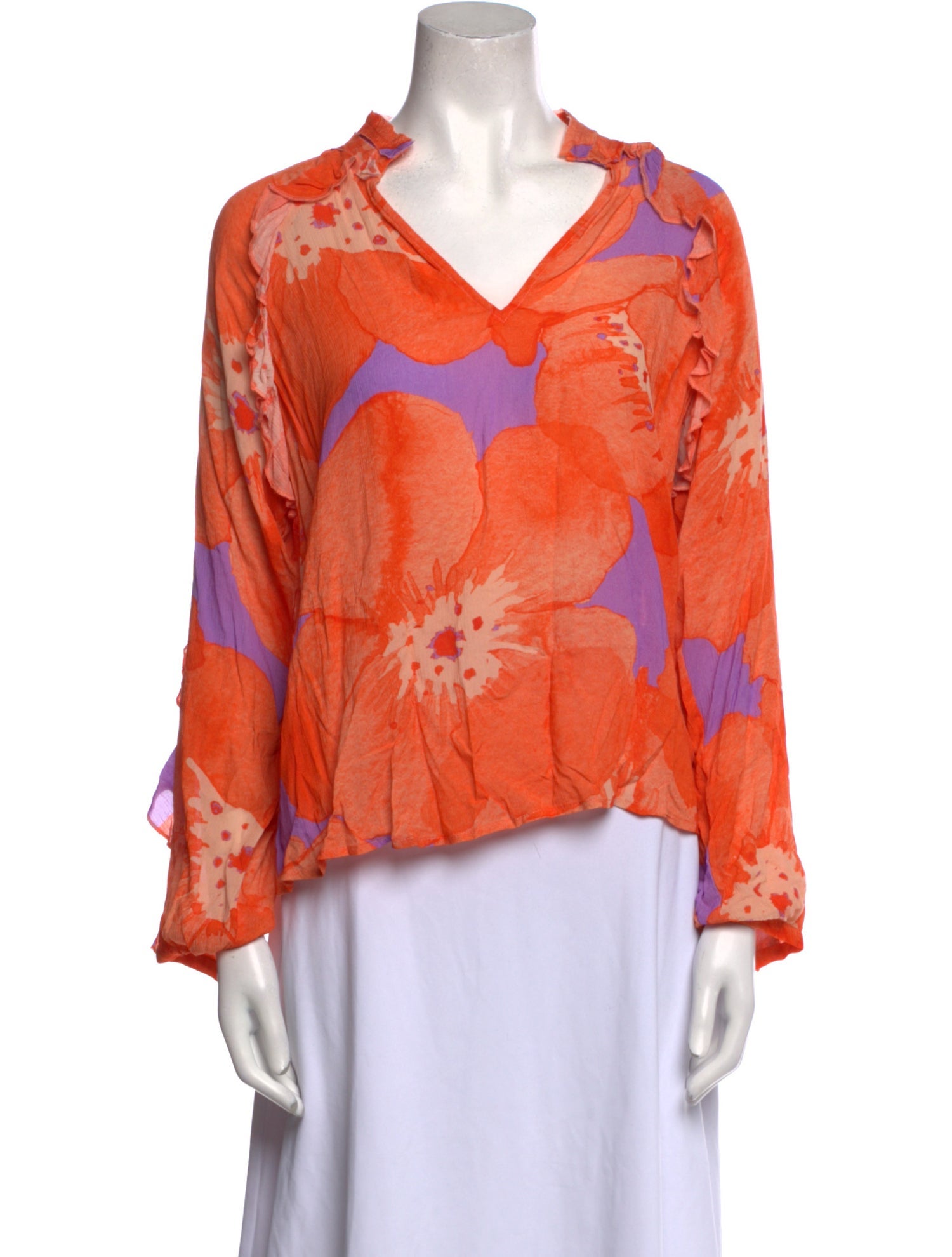 Hutch Floral Print V-Neck Blouse