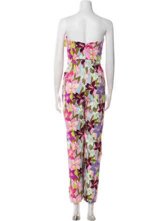 Hutch Floral Print Strapless Jumpsuit