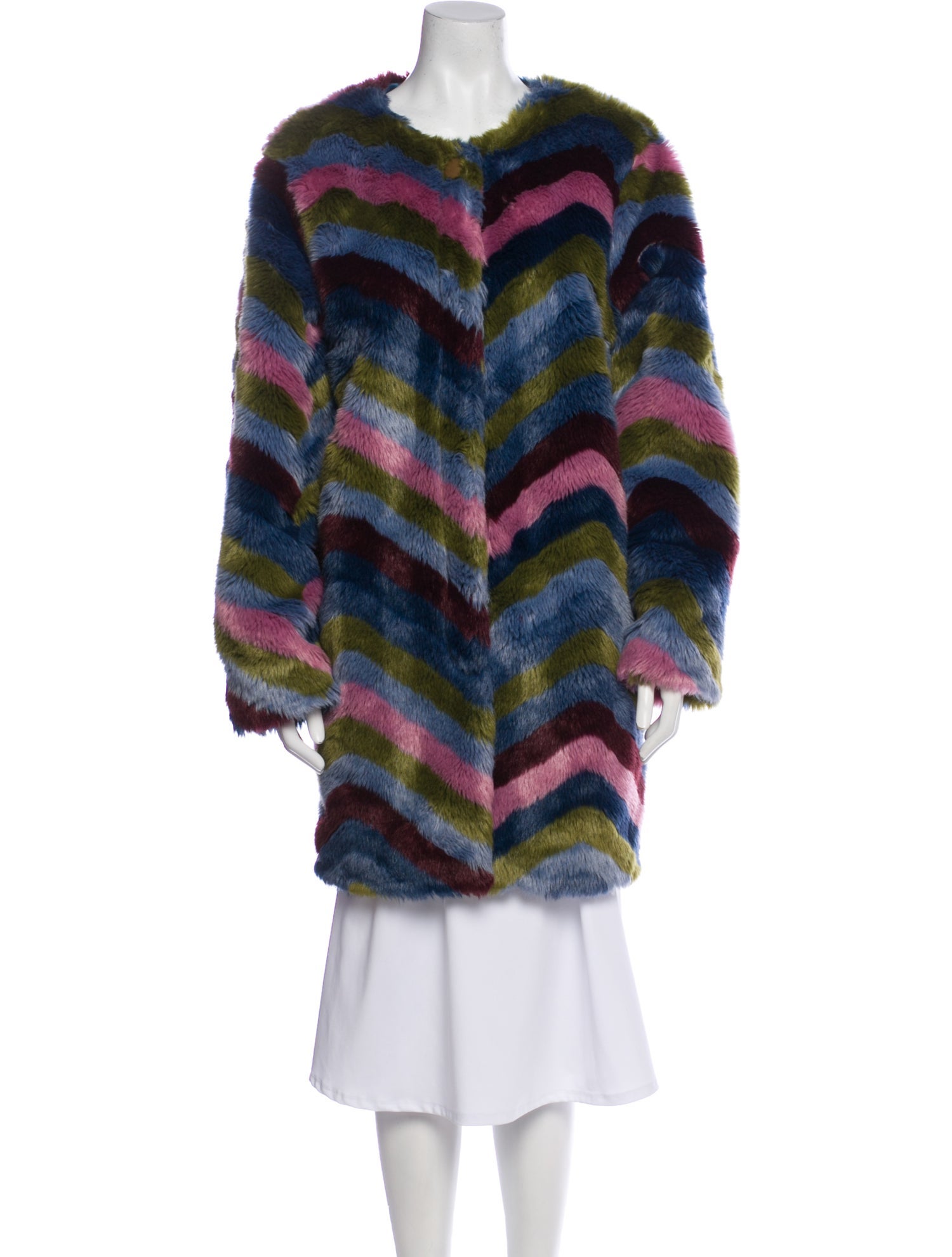 Hutch Striped Faux Fur Coat