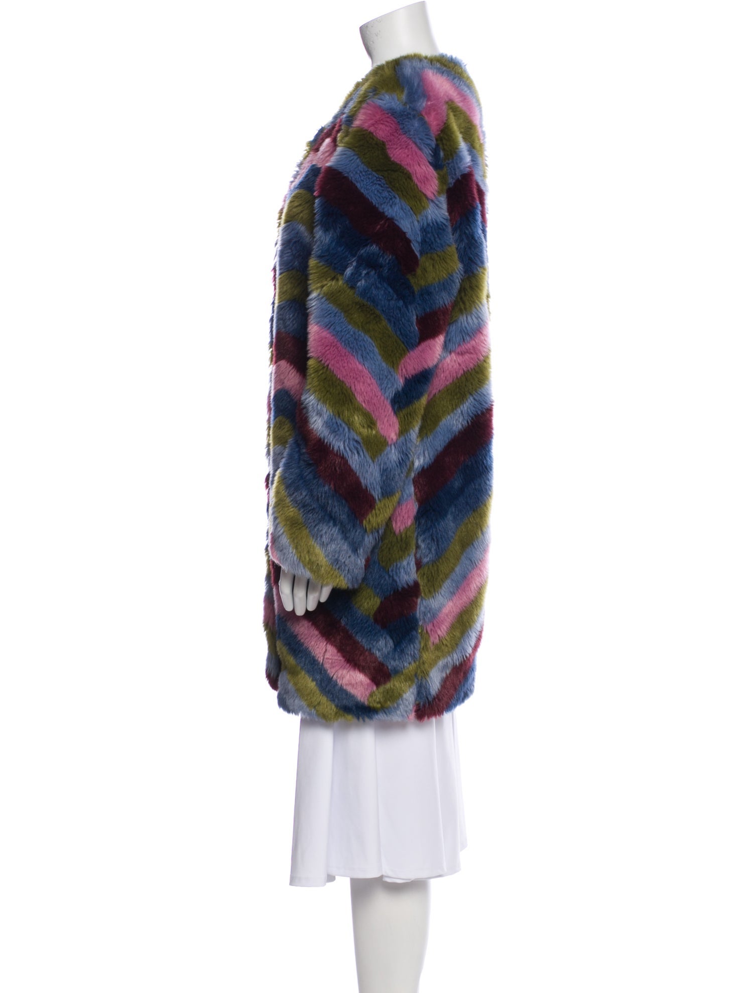 Hutch Striped Faux Fur Coat
