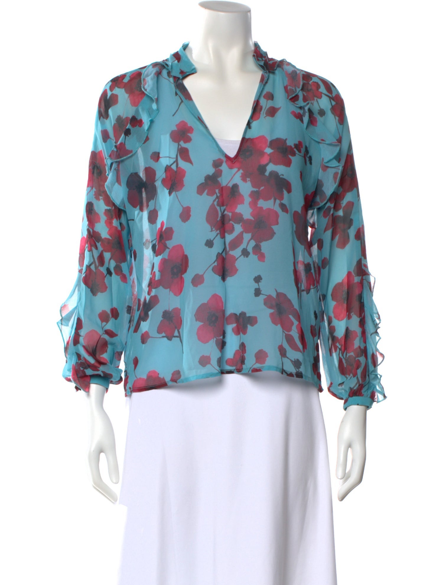Hutch Floral Print V-Neck Blouse
