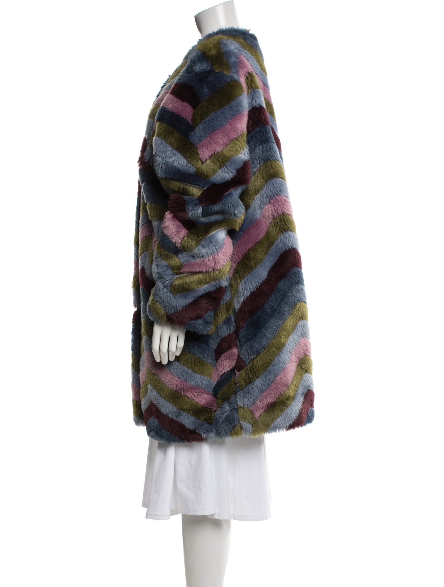 Hutch Patterned Faux Fur Coat