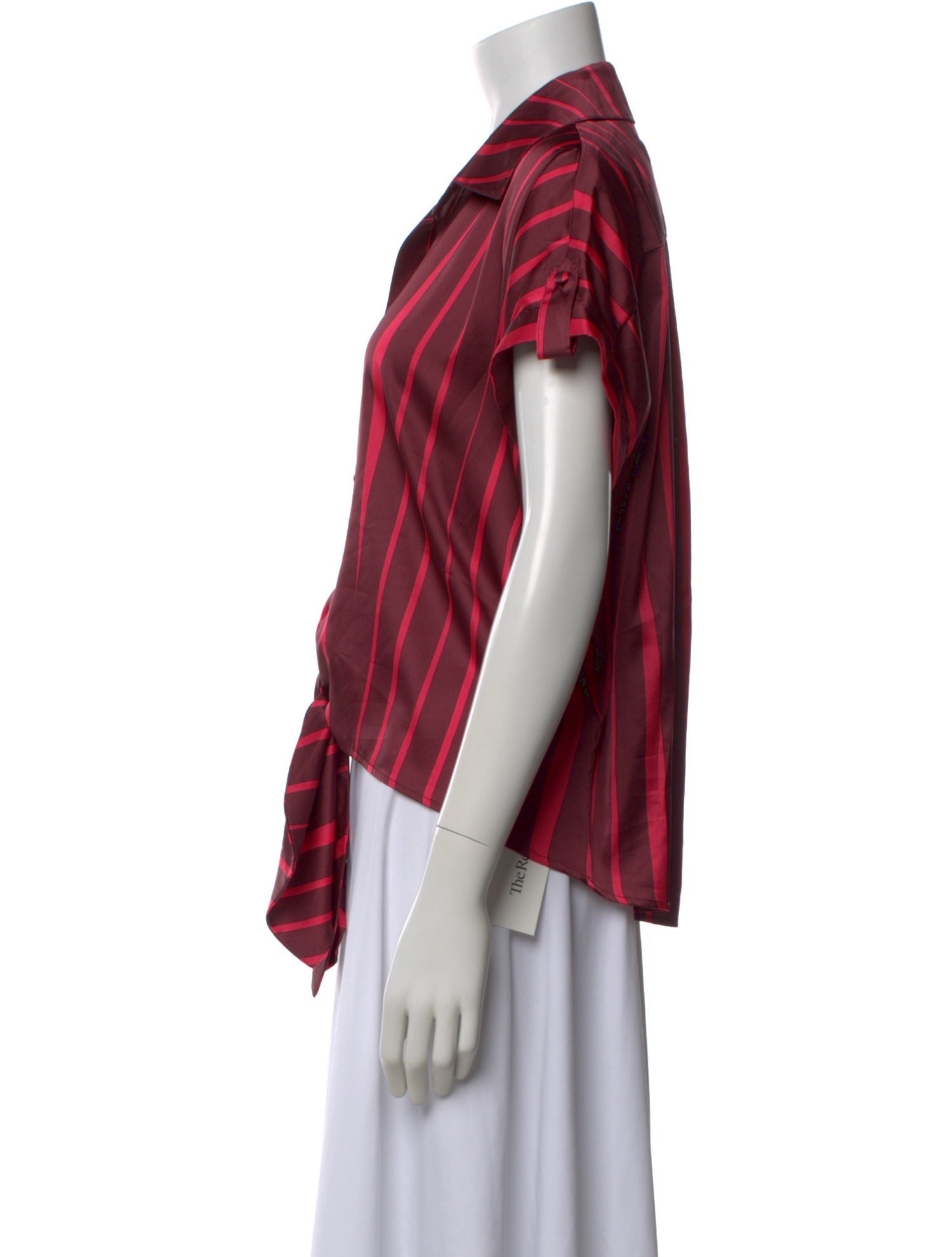 Hutch Silk Striped Button-Up Top