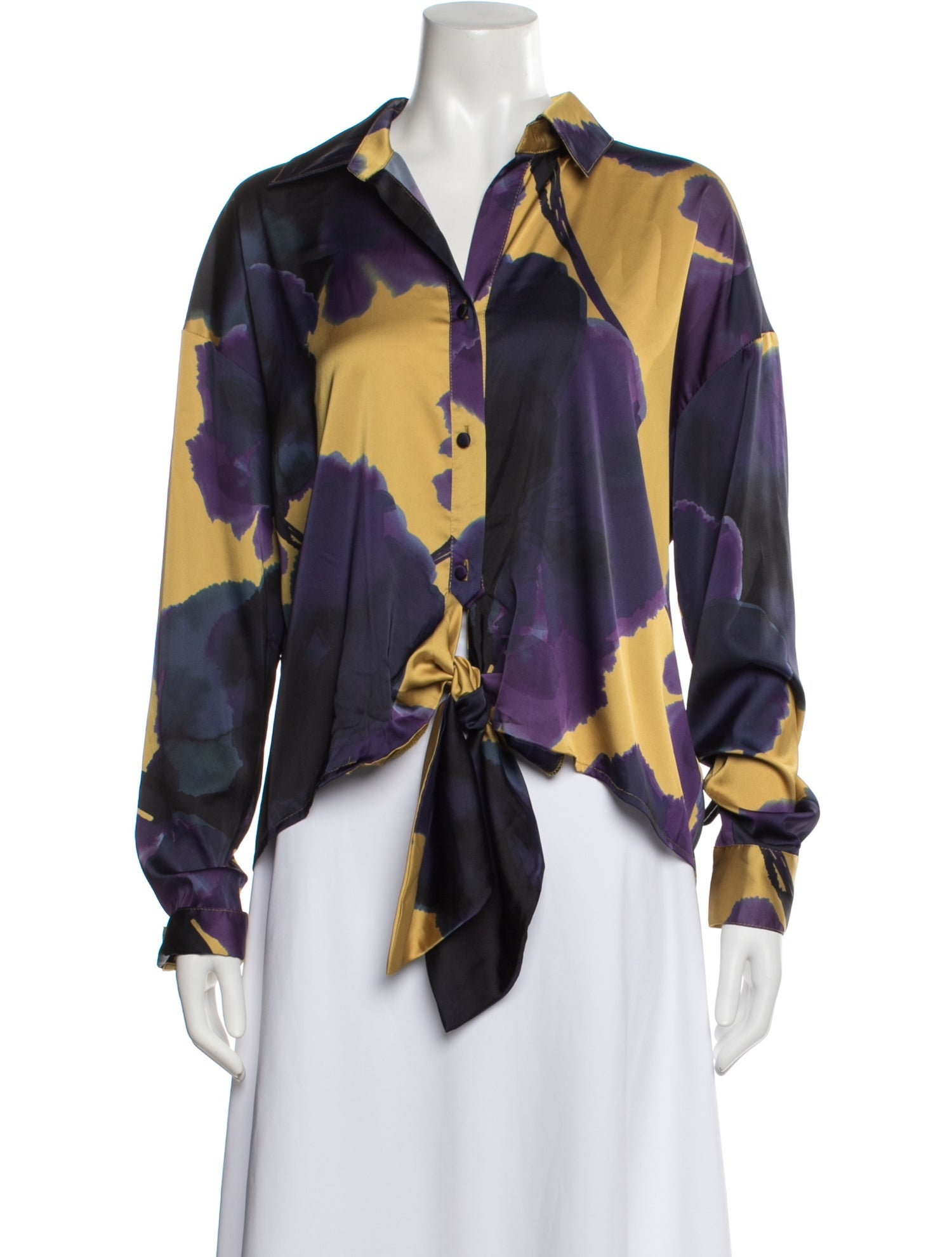 Hutch Floral Print Long Sleeve Button-Up Top