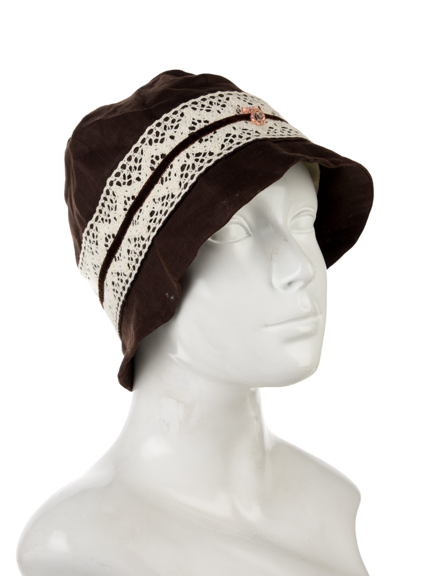 Hiromi Tsuyoshi lace trim bucket hat