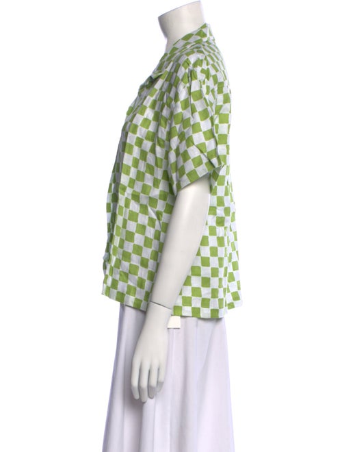 Holiday The Label Linen Printed Button-Up Top