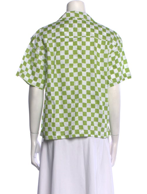 Holiday The Label Linen Printed Button-Up Top