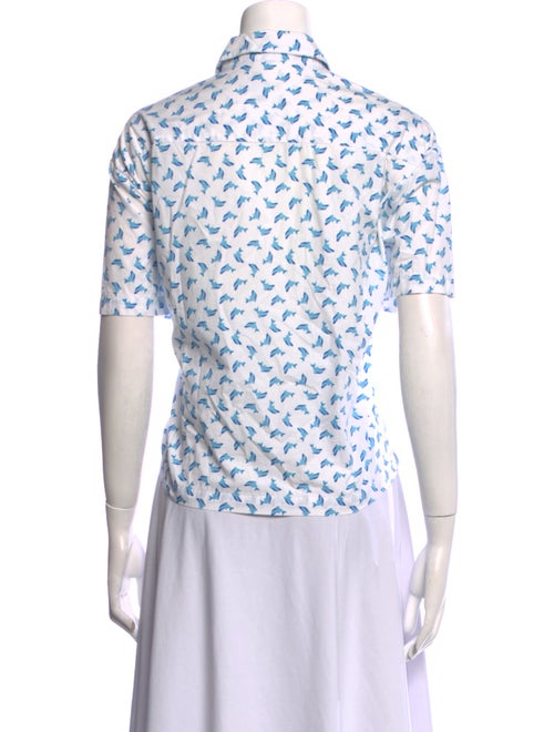 Holiday The Label Printed Short Sleeve Button-Up Top