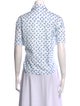 Holiday The Label Printed Short Sleeve Button-Up Top