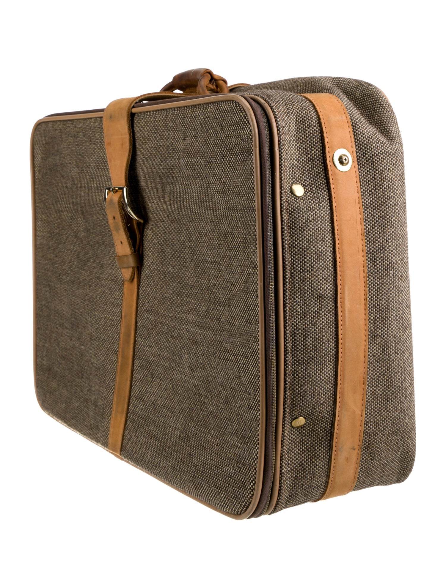 Hartmann Leather-Trim Canvas Rolling Suitcase