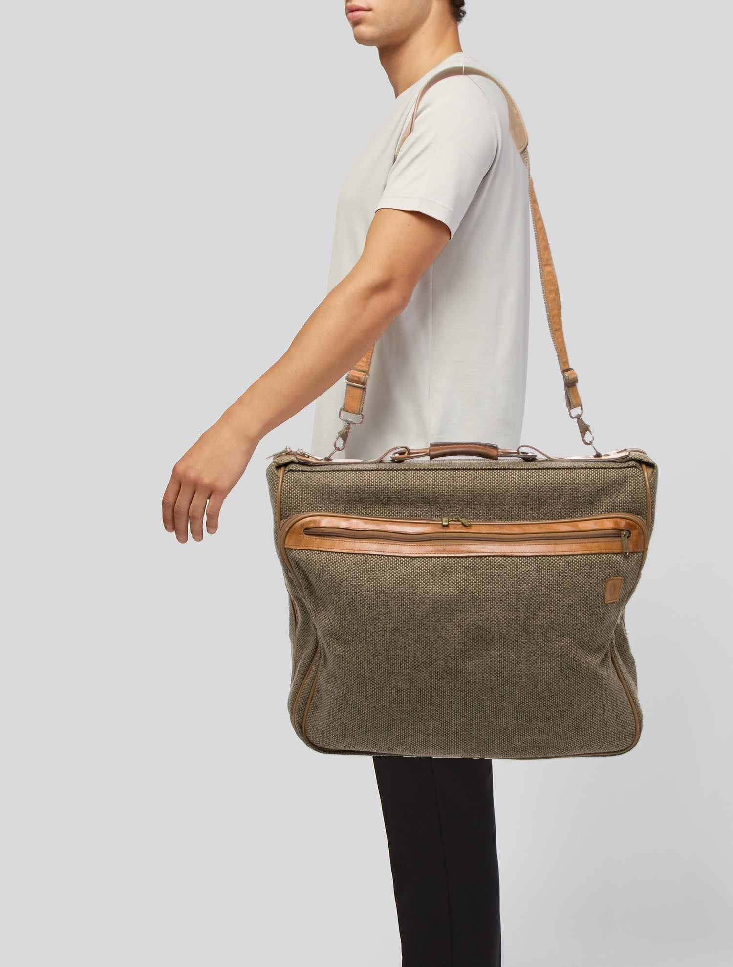 Hartmann Men's Leather Trim Carry-On Bag