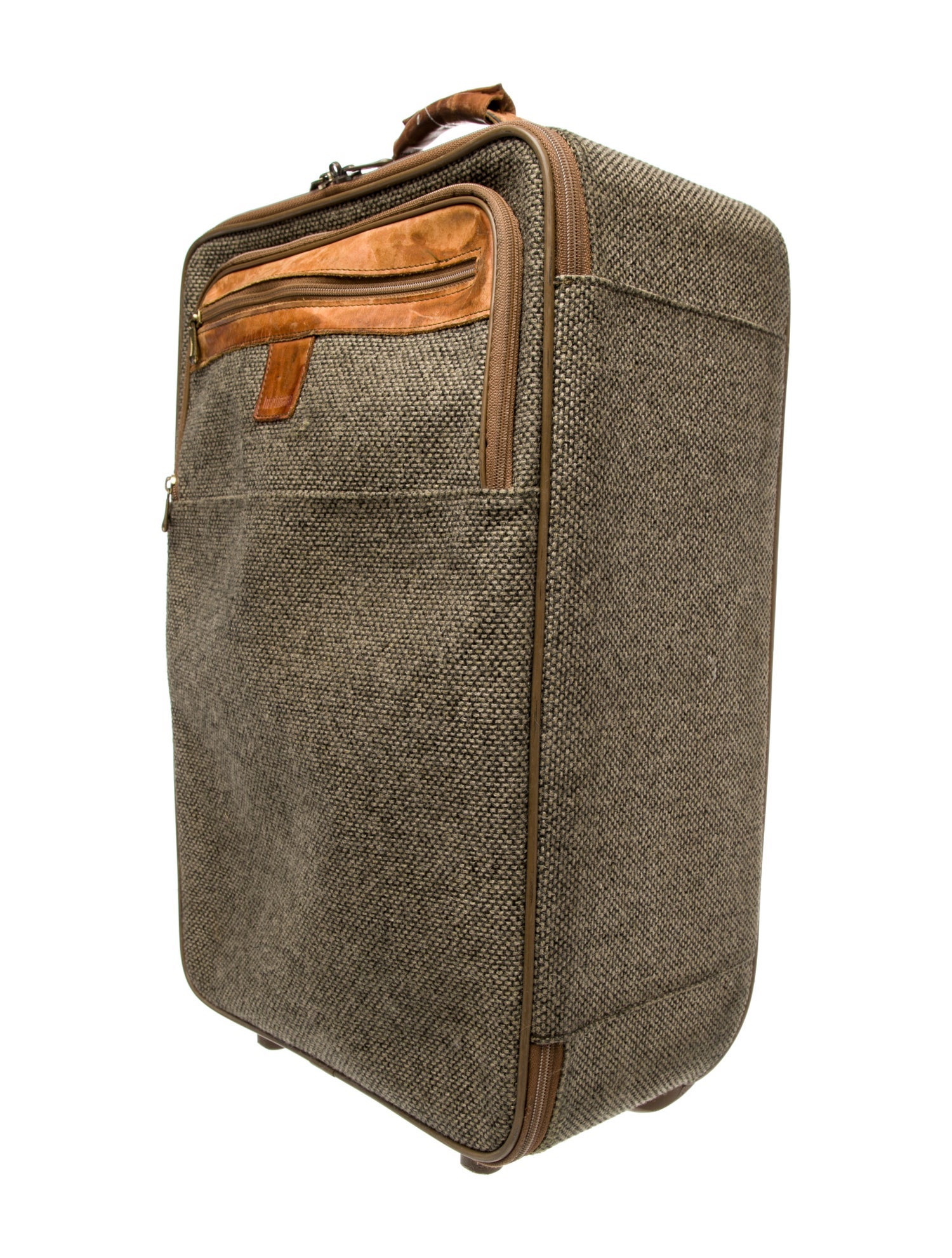 Hartmann Men's Leather Trim Rolling Suitcase