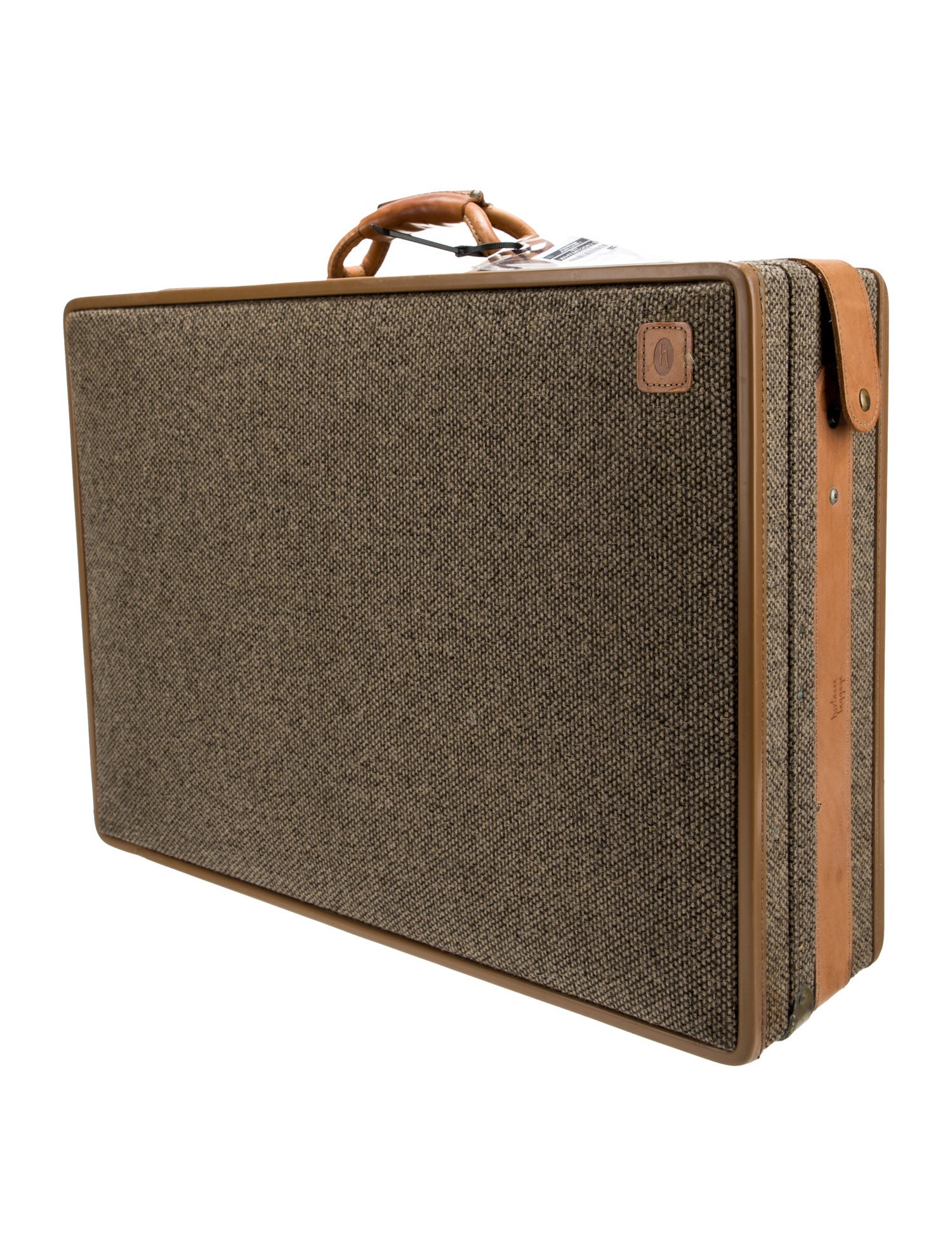 Hartmann Leather-Trimmed Wool Briefcase