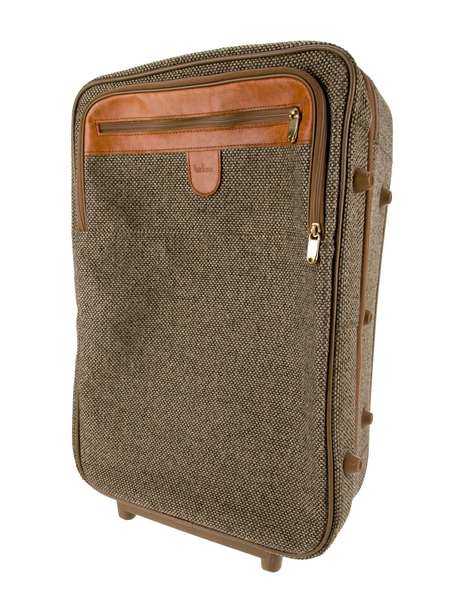 Hartmann Leather-Trimmed Rolling Suitcase