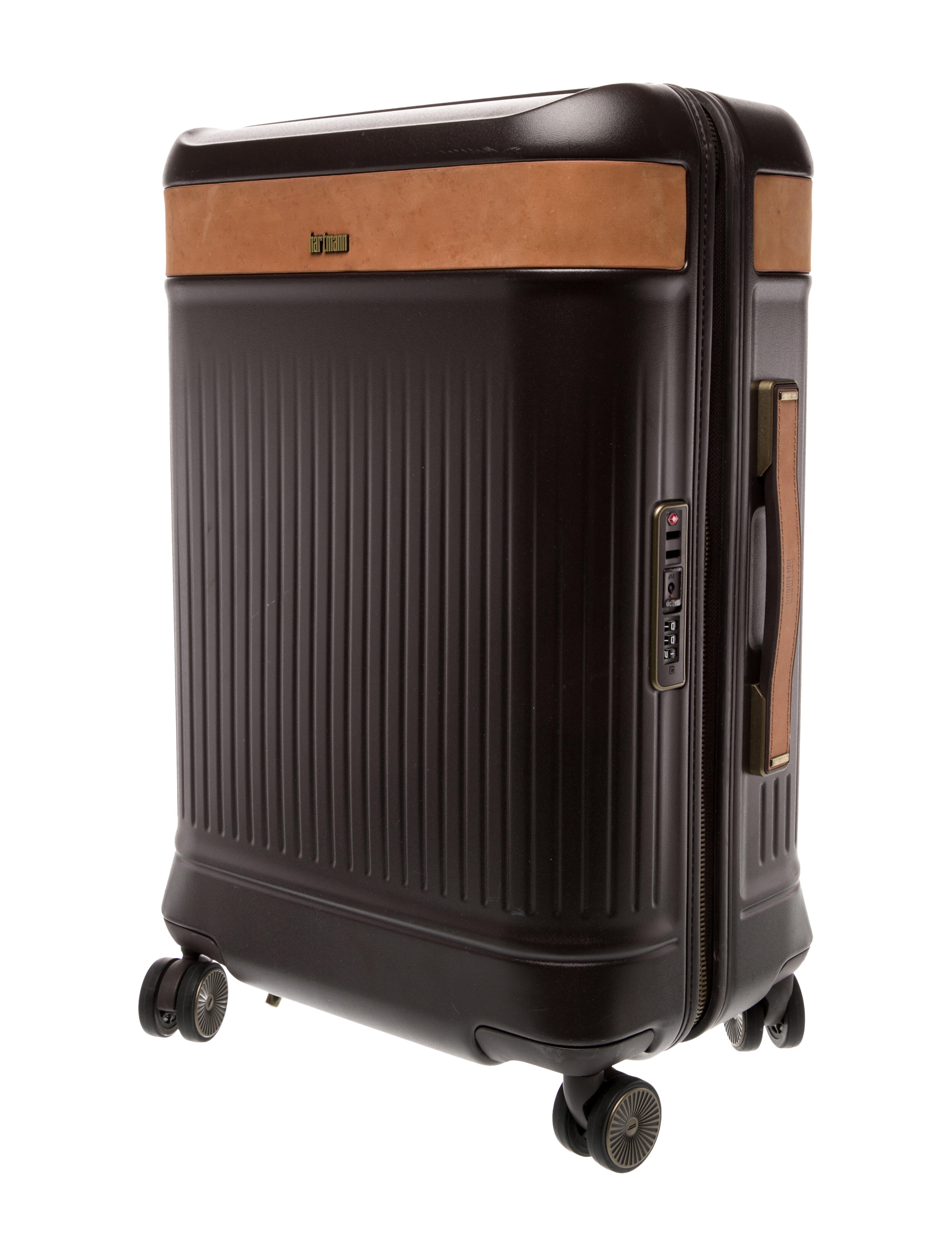 Hartmann Leather Trim Embellished Hard Case Suitcase