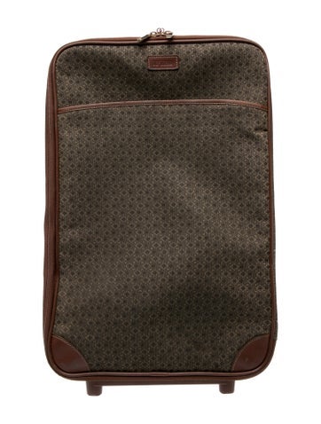 Pre-owned Hartmann Canvas Rolling Suitcase In Brown