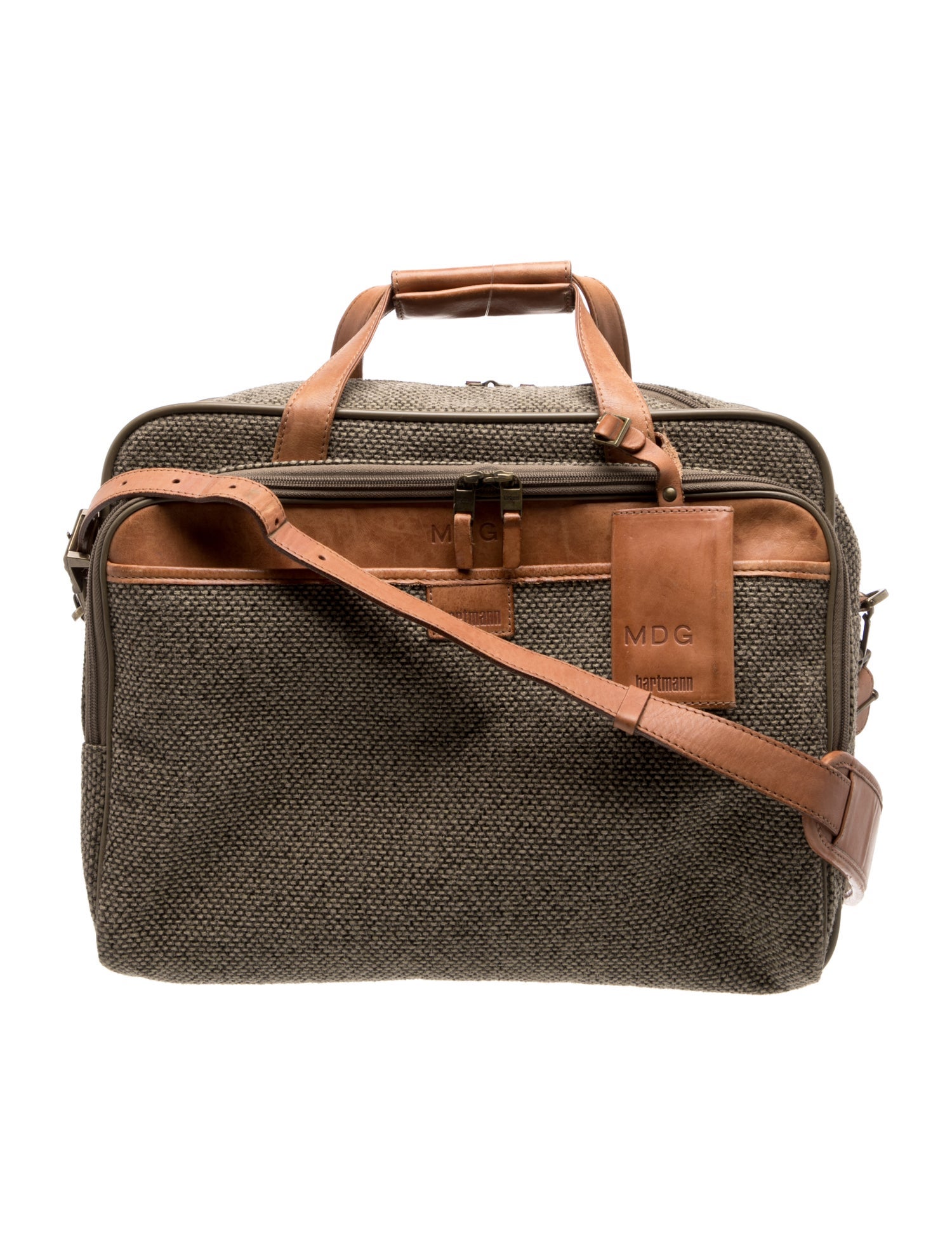 Hartmann Canvas Briefcase with Crossbody Strap