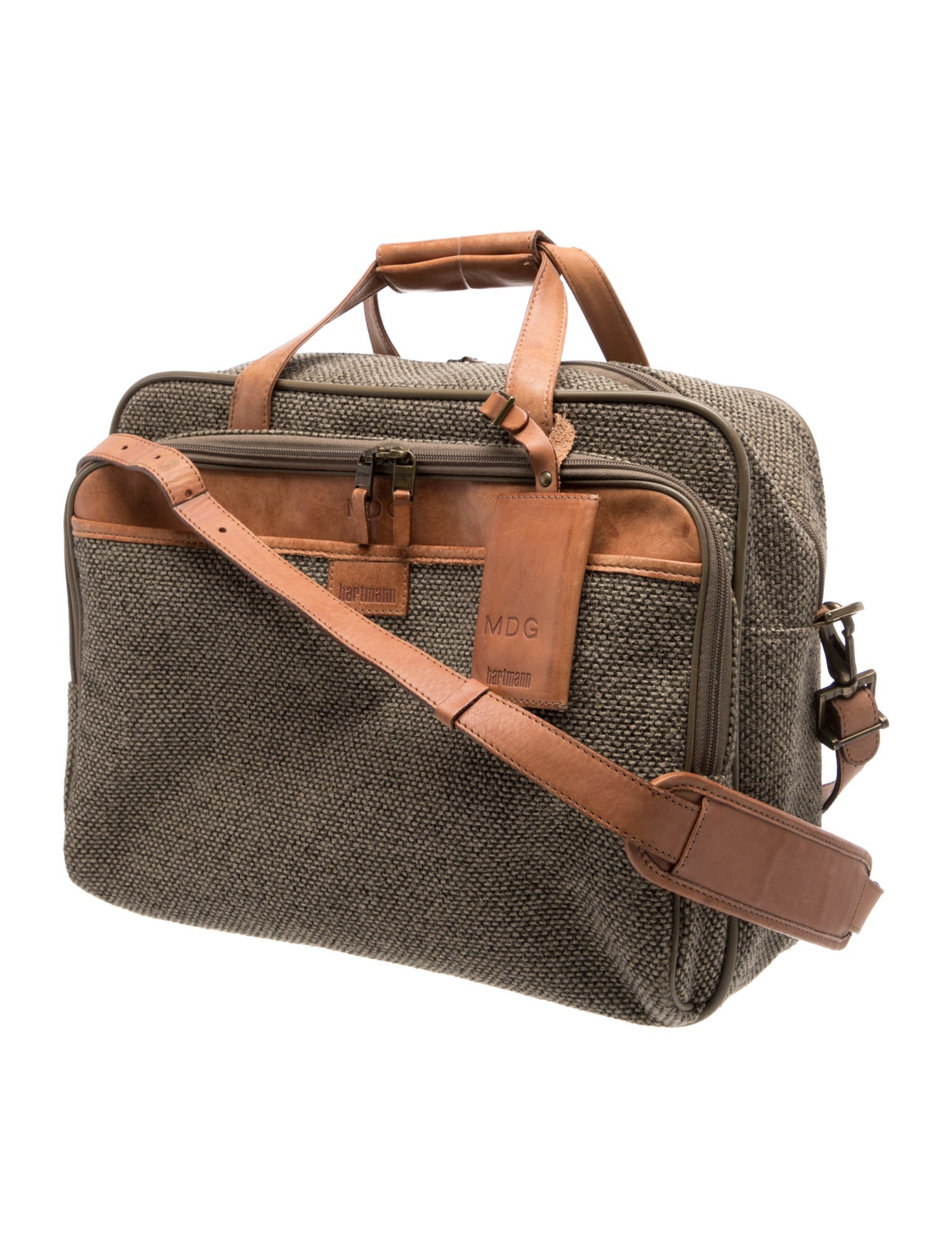 Hartmann Canvas Briefcase with Crossbody Strap