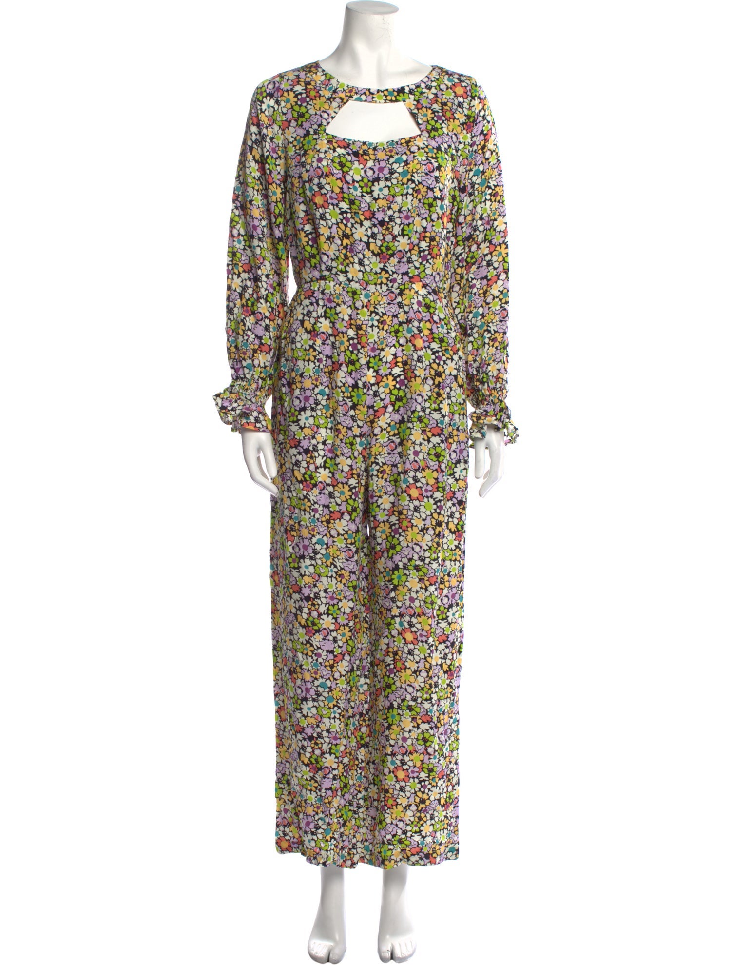 Høst & Vår Floral Print Scoop Neck Jumpsuit