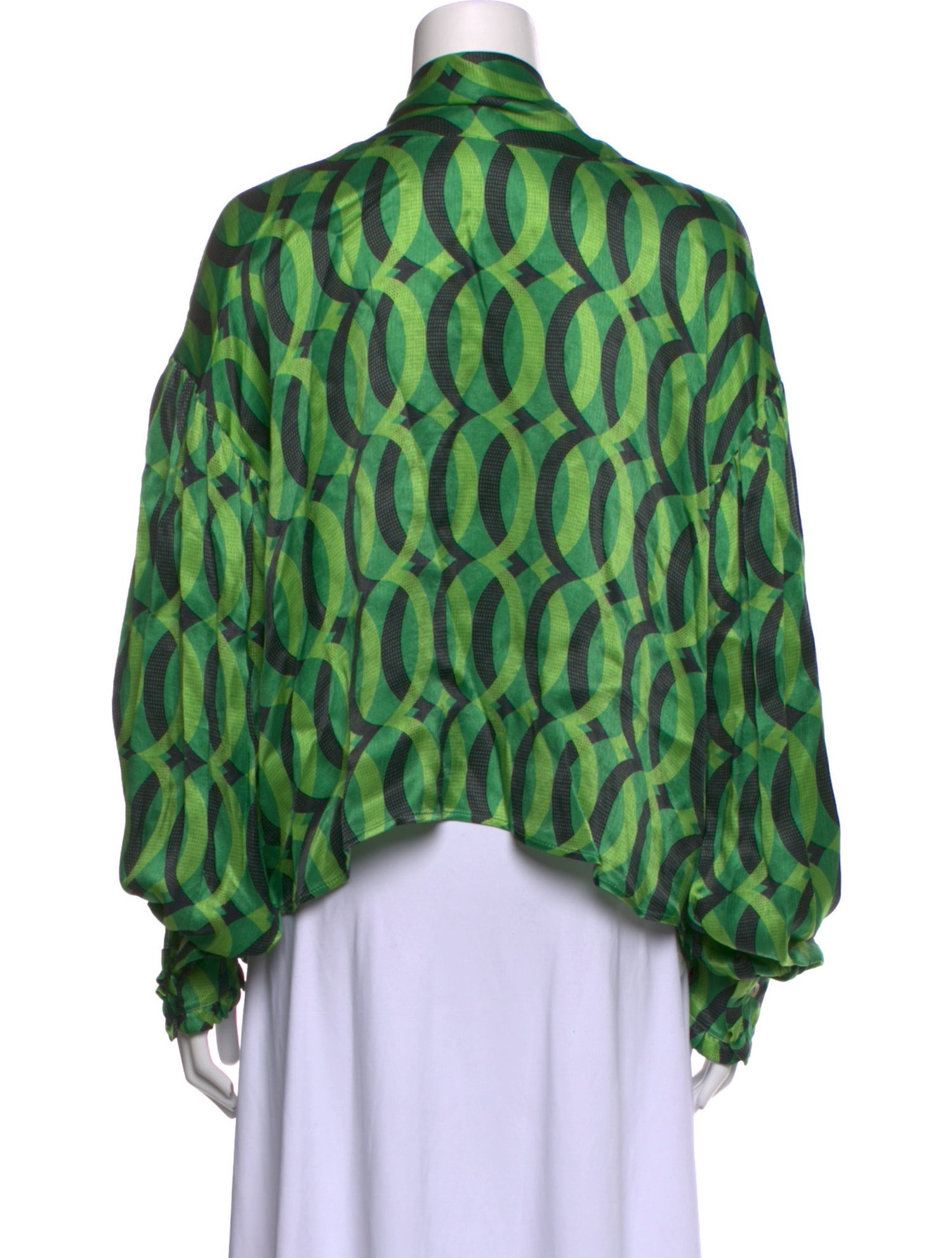 Høst & Vår Printed Mock Neck Blouse