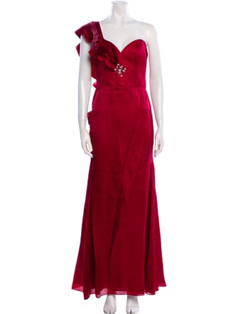 Hugo Espina One-Shoulder Long Dress