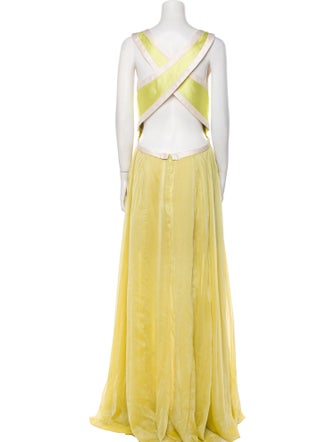 Hugo Espina Scoop Neck Long Dress