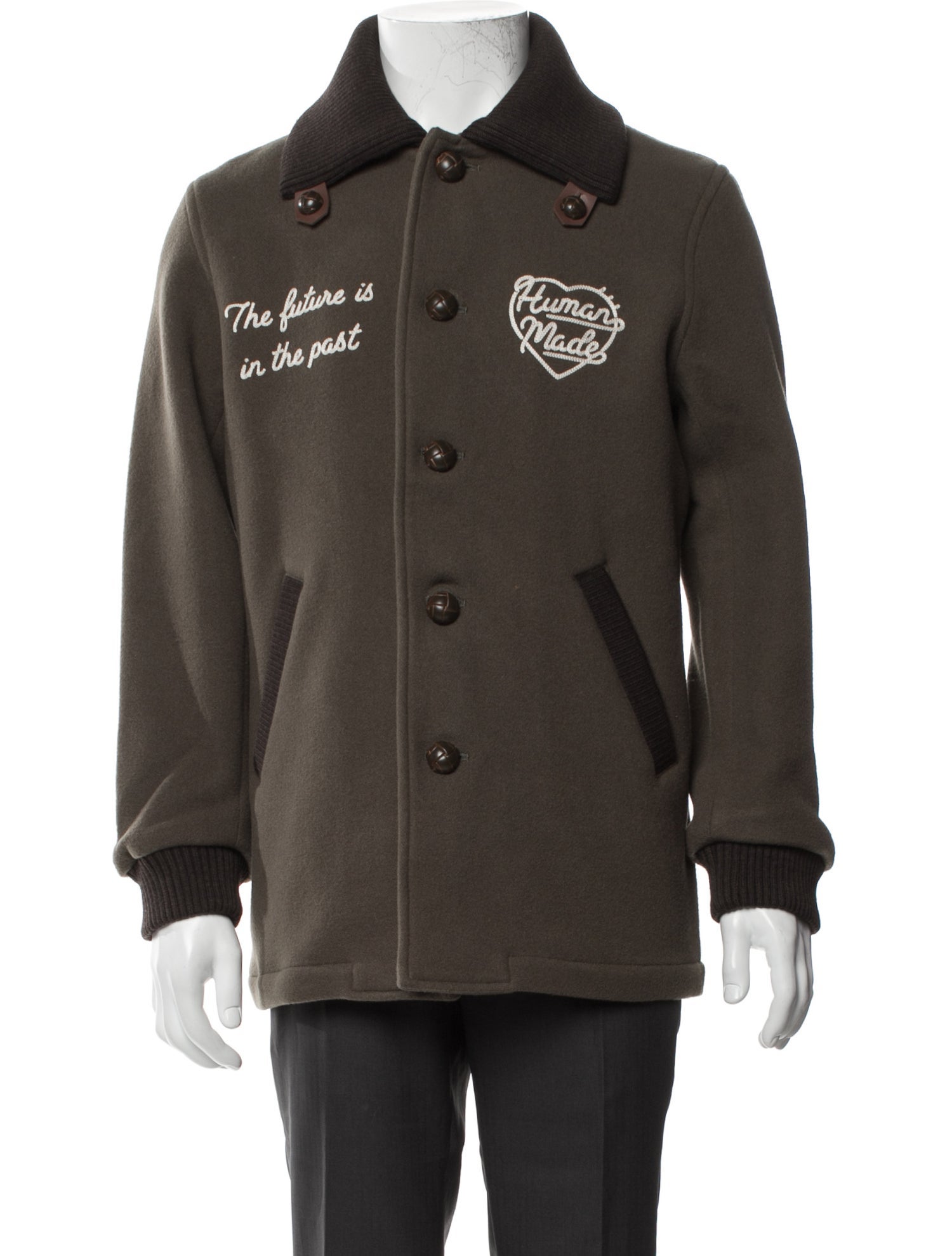 Human Made Wool Graphic Print Varsity Jacket