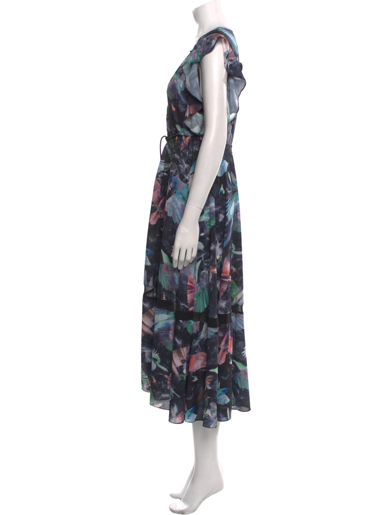 Hunter Bell Floral Print Midi Length Dress