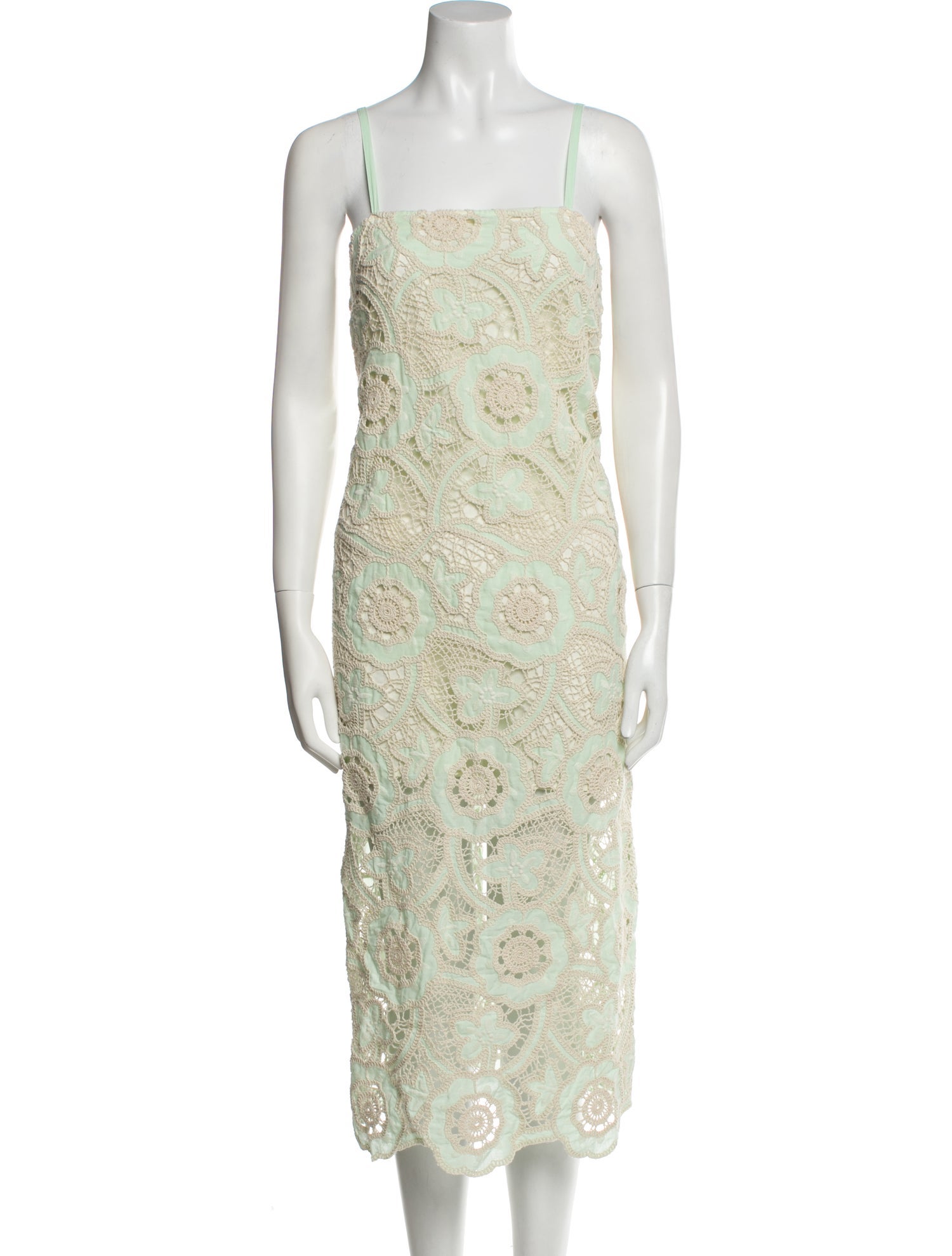 Hunter Bell Lace Pattern Midi Length Dress