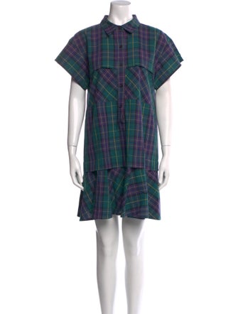 Hunter Bell Plaid Print Mini Dress