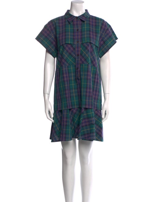 Hunter Bell Plaid Print Mini Dress