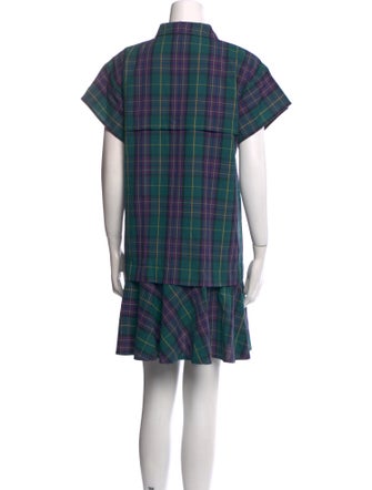 Hunter Bell Plaid Print Mini Dress