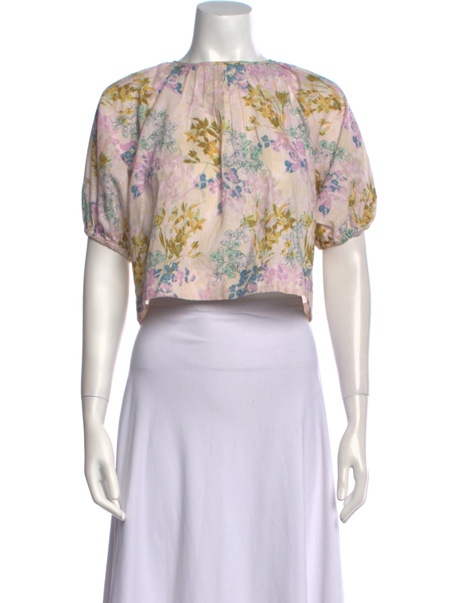 Hunter Bell Floral Print Bateau Neckline Sweater