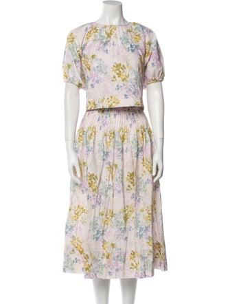 Hunter Bell Floral Print Ruffle Embellishment Skirt Set